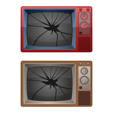 Broken tv isolated on white background | White background, Vector art, Vector free