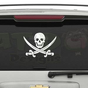 Calico Jack Skull and Crossed Swords Pirate Removable Vinyl Decal Car ...