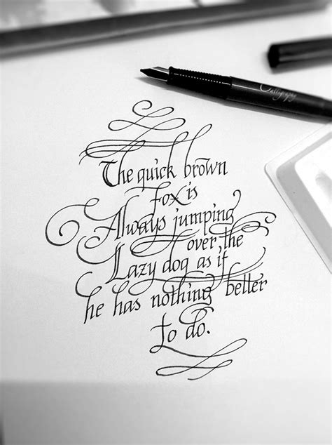 The 'Quick brown fox' Calligraphy project on Behance