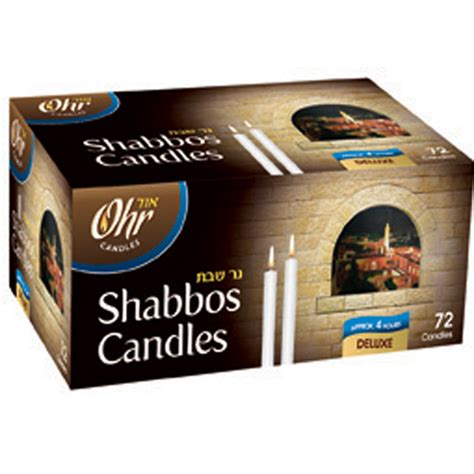 White Shabbos Candles Deluxe / 72 Pack 4 Hour Burn Time