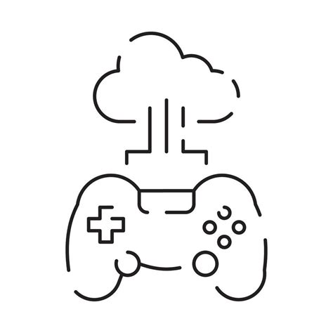 games line icon. Game genres and attributes. Controller, joystick and computer. Game console ...