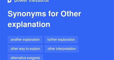 Other Explanation synonyms - 64 Words and Phrases for Other Explanation