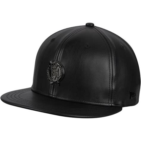 New Era Boston Celtics Black Black Label Series Glossy Metal 9FIFTY Snapback Adjustable Hat