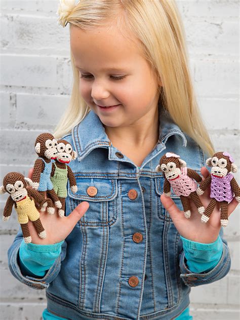 Ravelry: Five Little Monkeys Finger Puppets pattern by Rania Dabboura