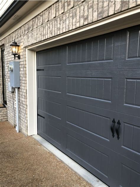 Factory Painted Sherwin Williams Peppercorn On Garage Door | Garage door makeover, Garage door ...