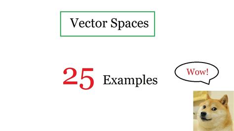 Vector Space Linear Algebra Examples