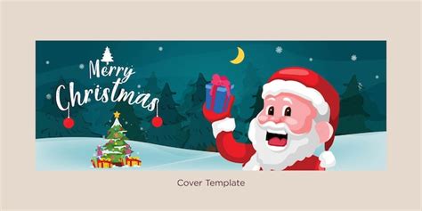 Premium Vector | Festive elegant merry christmas cover page template design