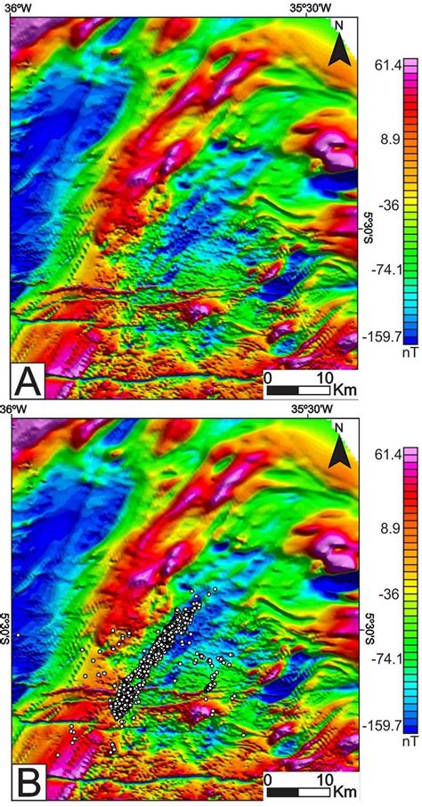 (A) Total Magnetic Intensity Map. (B) Total Magnetic Intensity Map with... | Download Scientific ...