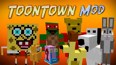 Minecraft Mod: SPONGEBOB, NINJA TURTLES, TOM&JERRY (ToonTown Mod) - YouTube