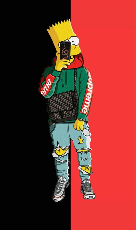 3840x2160px, 4K free download | Supreme Bart, black, global, red, simpsons, HD phone wallpaper ...