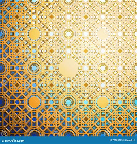 Islamic Gold Pattern with Overlapping Geometric Square Shapes Forming Abstract Ornament. Stock ...