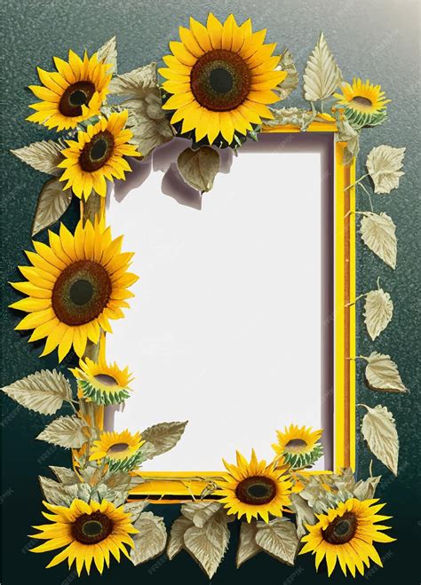 Premium AI Image | Sunflower border art in A4 size