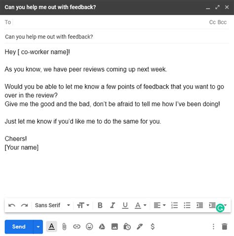 7 Awesome Email Templates to Request Co-worker Feedback — ManageBetter