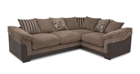 DFS Hallow Brown Fabric Corner Sofa with Foam Base Cushions! | eBay