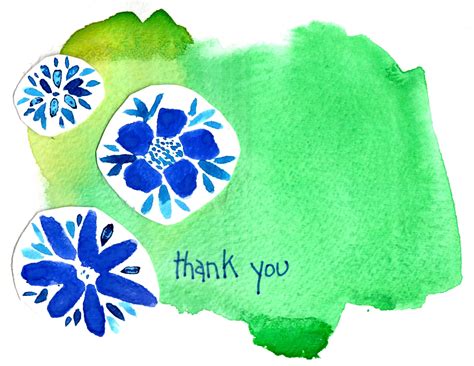 Thank You (Green Blue Flowers) ~ 6 Postcards — Susan McCulley