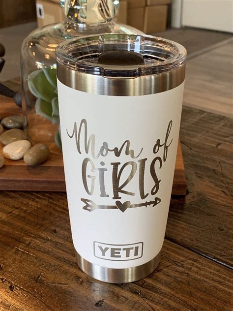 Laser Engraved Authentic Yeti Rambler - MOM OF GIRLS | Yeti rambler, Laser engraving, Yeti