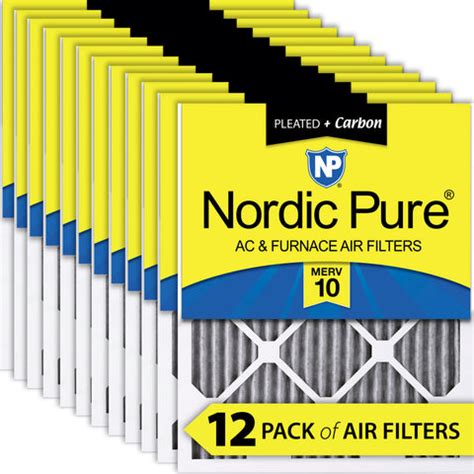 16x20x1 Furnace Air Filters MERV 10 Pleated Plus Carbon 12 Pack – Grow ...