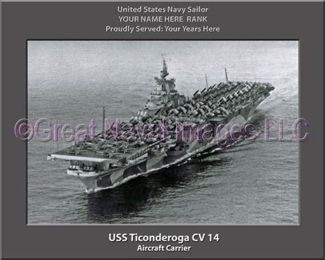 USS Ticonderoga CV 14 : Personalized Ship Photo ⋆ Personalized US Navy ...