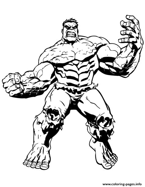 Big Muscle Incredible Hulk Coloring Pages Printable