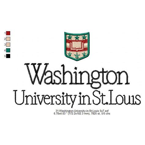 Washington University In St Louis Logo Machine Embroidery Digitized De – Ten Needle Design