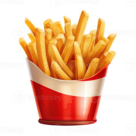 Delicious French Fries Clipart. Crispy Fast Food Illustration for Snack ...