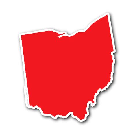 Ohio State Shape Sticker Outline BLACK | State shapes, Ohio state, Shapes