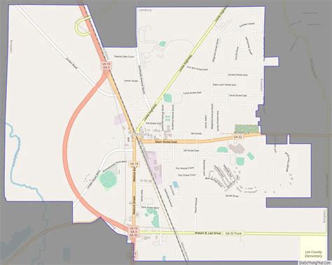 Map of Leesburg city, Georgia - Thong Thai Real