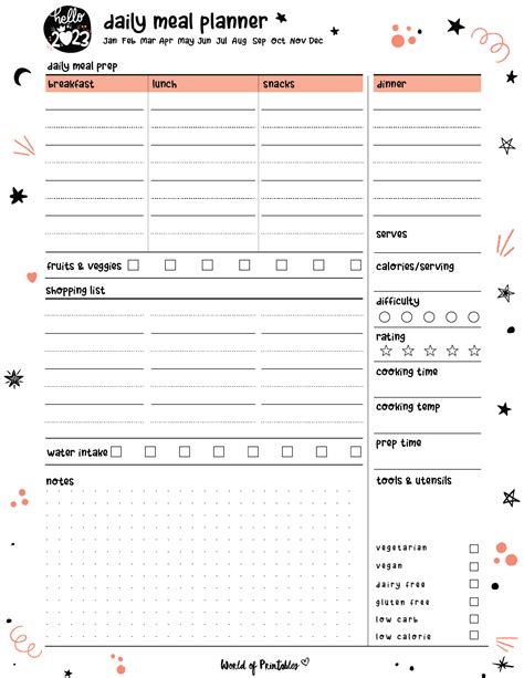 Cute Weekly Planner Printable