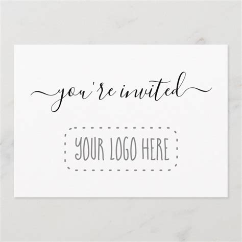 Simple Business Invitation - Add Logo | Zazzle.com