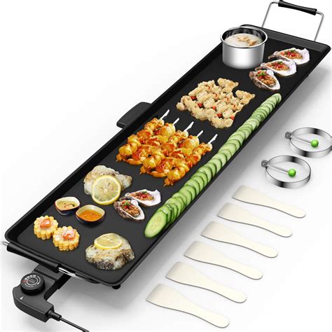 Buy Costzon 35" Electric Griddle Teppanyaki Grill BBQ, Nonstick Extra Large Griddle Long ...