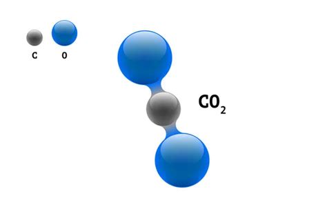 Modelo químico molécula dióxido de carbono CO2 elemento científico ...