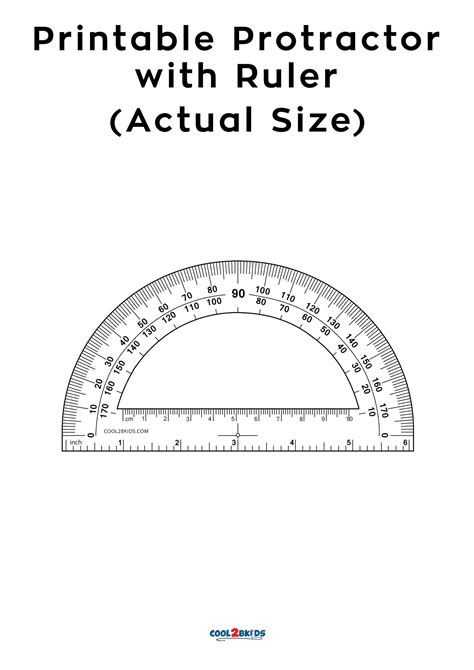 Free Printable Protractor 180° 360° Pdf With Ruler | Printable Ruler ...