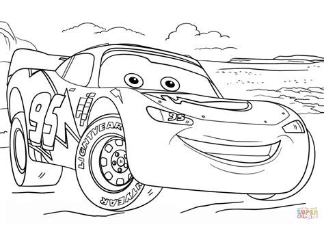 Lightning McQueen from Cars 3 coloring page | Free Printable Coloring Pages