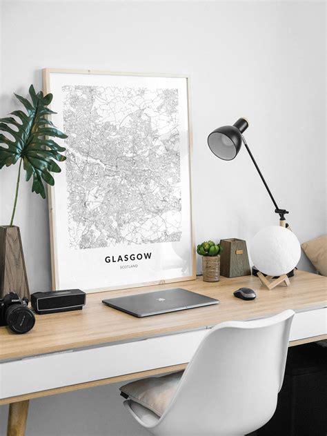 Glasgow Map Glasgow Print Glasgow Poster Glasgow Scotland - Etsy