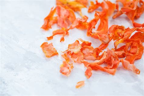 Dried Carrots are Healthy Chips with Herbs. Stock Photo - Image of ...