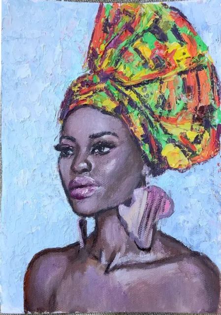 AFRICAN AMERICAN WOMAN Paintings Black Woman Original Oil Painting hand painted $10.00 - PicClick