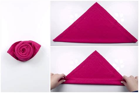 Origami Rose Napkin Photo Tutorial - Paper Kawaii