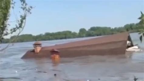 Ukraine war: House roof floats down Dnipro river after collapse of ...