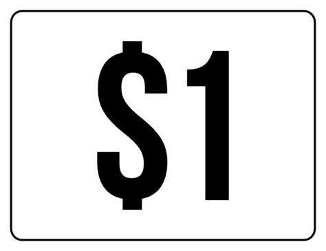 Printable One Dollar Yard Sale Sign