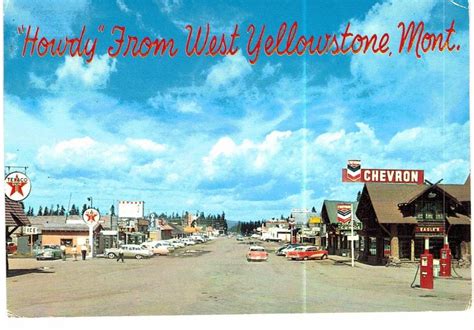 West Yellowstone Greetings Chevron Texaco Gas Stations Howdy 1963 ...