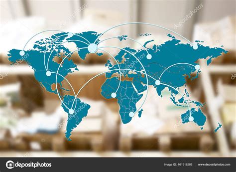 World map with logistic network Stock Photo by ©belchonock 161918288