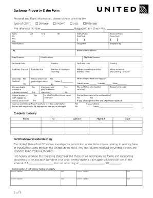 United airlines claim form - Fill Out and Sign Printable PDF Template ...