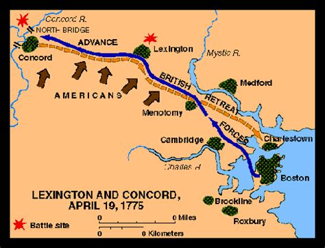 Lexington And Concord Map - United States Map