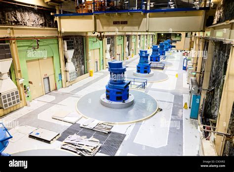 Turbine room of hydroelectric power station Stock Photo - Alamy