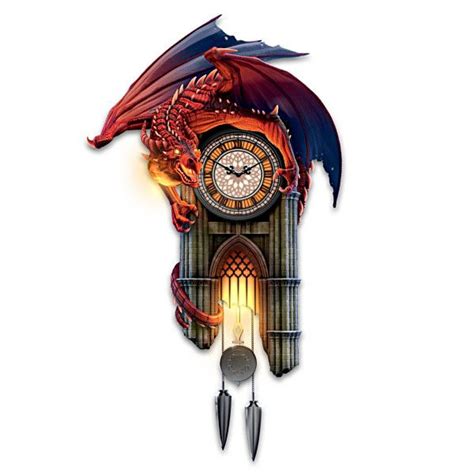 "Reign Of Fire" Dragon Illuminated Wall Clock With Sound in 2020 | Dragon wall, Wall clock, Clock