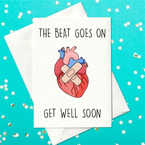 Get Well Soon Heart Card - Etsy