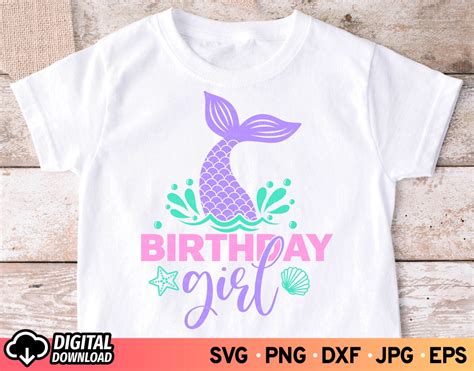 Mermaid Birthday Girl Svg Mermaid Birthday SVG Mermaid Tail | Etsy