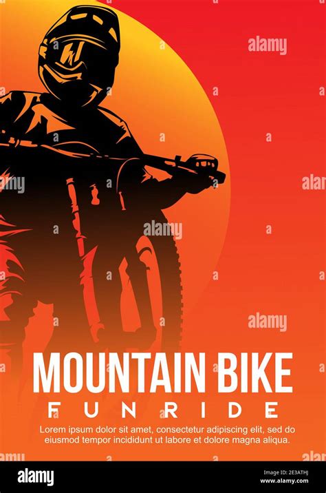 mountain bike fun ride poster template vector illustration Stock Vector ...