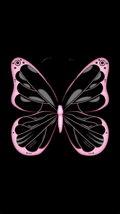 Pink And Black Butterfly Wallpaper