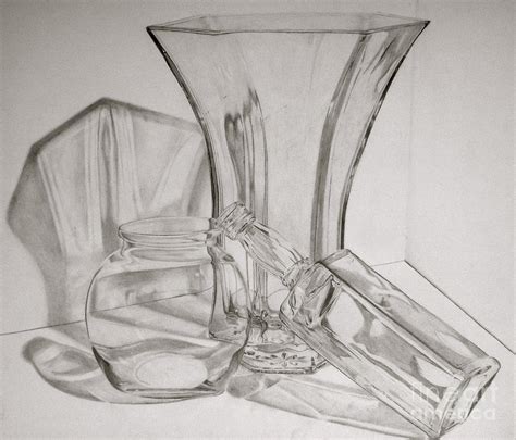 Through The Glass Drawing by Jen Santa